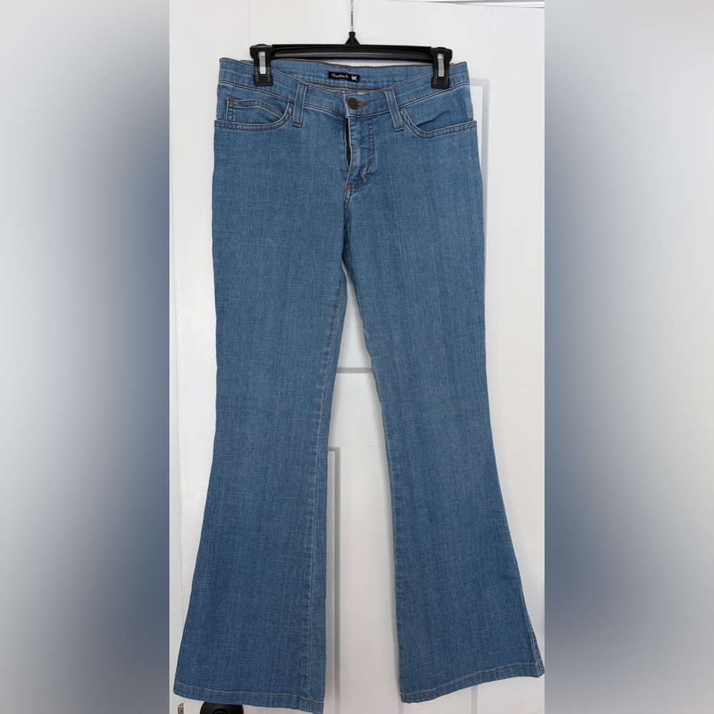 Frankie B. Y2K Low Rise Sky Blue Flare Jeans